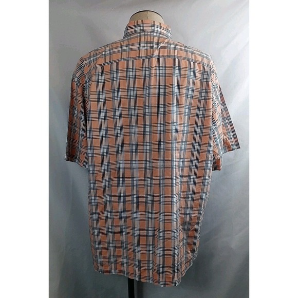 VTG Jos. A. Bank Plaid Shirt Men's Size XL Button Down Pastel Short Sleeve Shirt - Picture 2 of 10